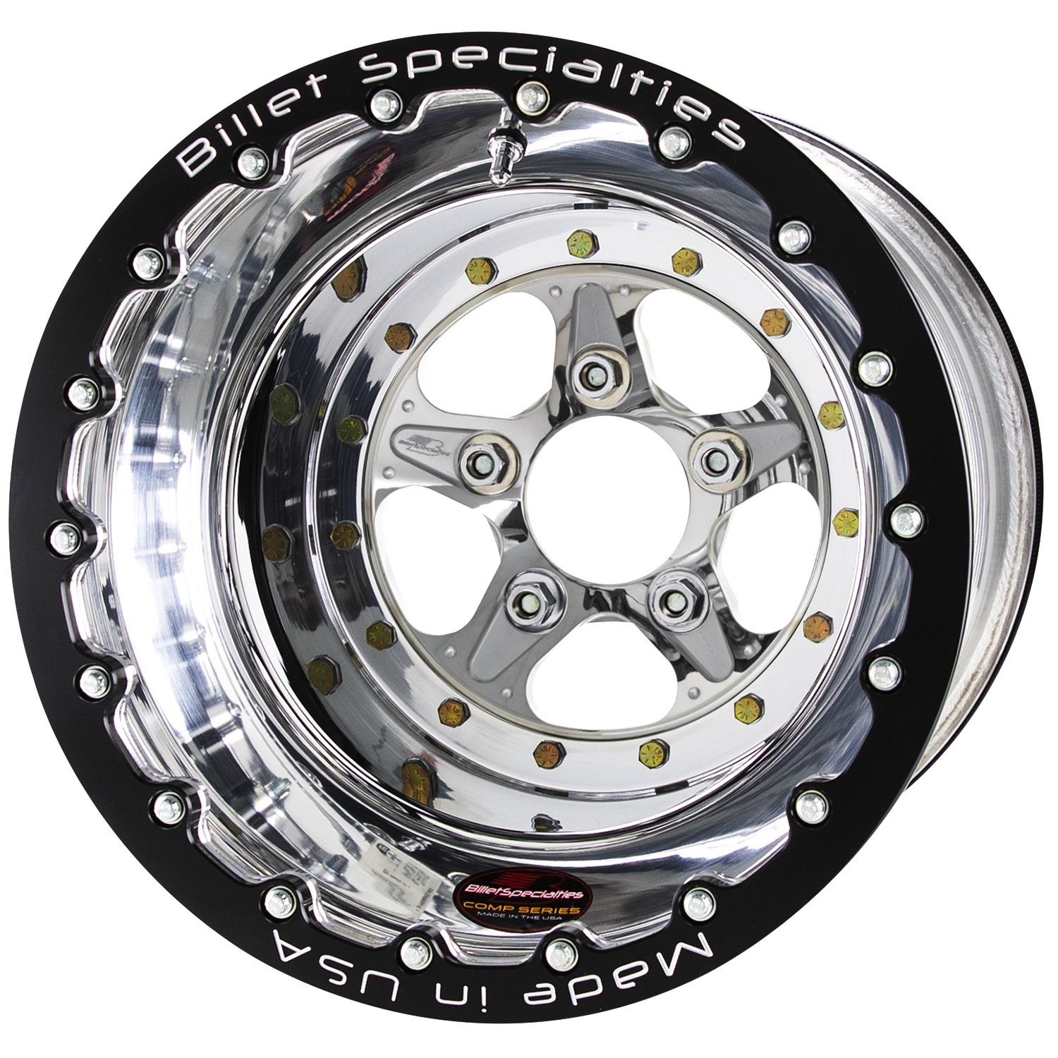 Comp 5 Double Beadlock 15x13 5x4.50 BC 2.00in BS Polished Drag
