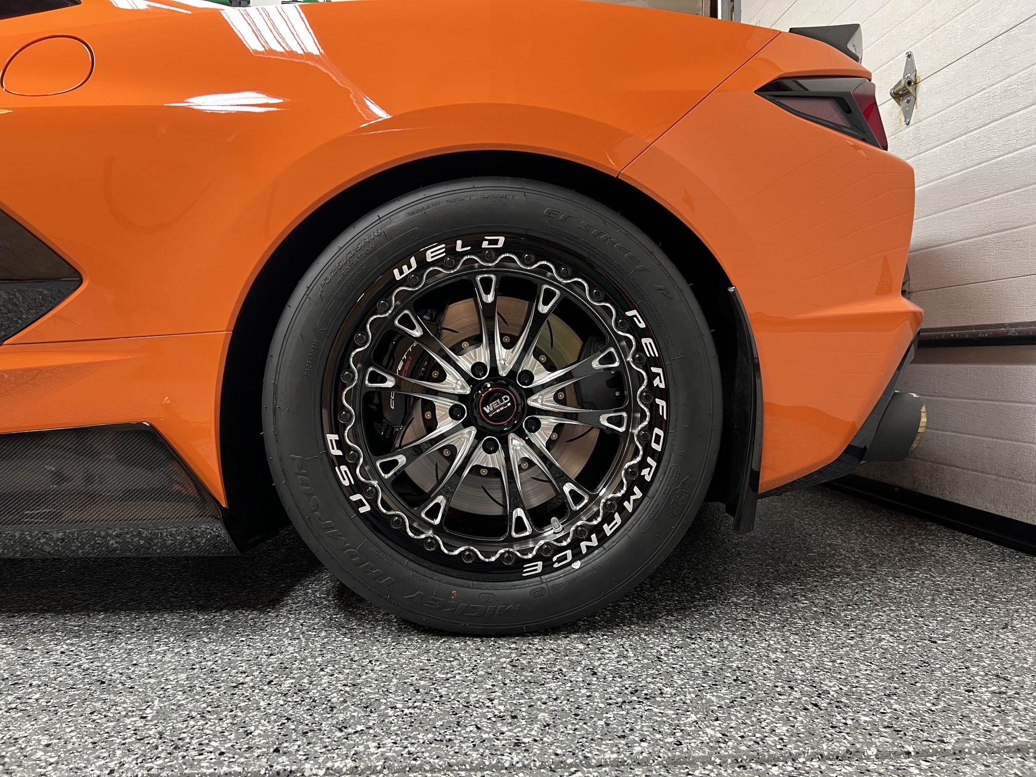 VELOCITYxPHILWOOD ホイールセット WELD Belmont Beadlock Drag C8 Corvette Gloss Black Wheel 18x12