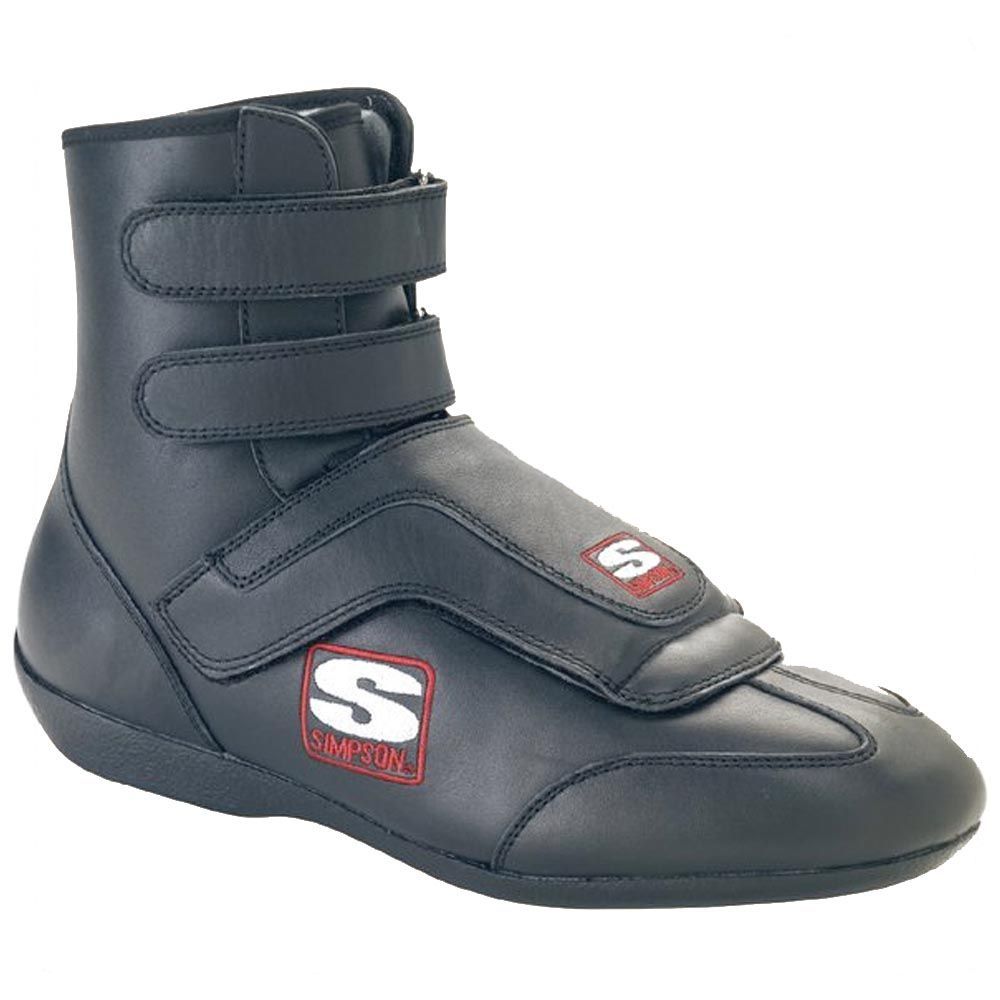 Simpson Sprint Shoe 9-1/2 Black SFI Driving Shoe - Stealth Sprint -  High-Top - SFI 3.3/5 - Leather Outer - Nomex Inner - Black - Size 9-1/2 -  Pair -