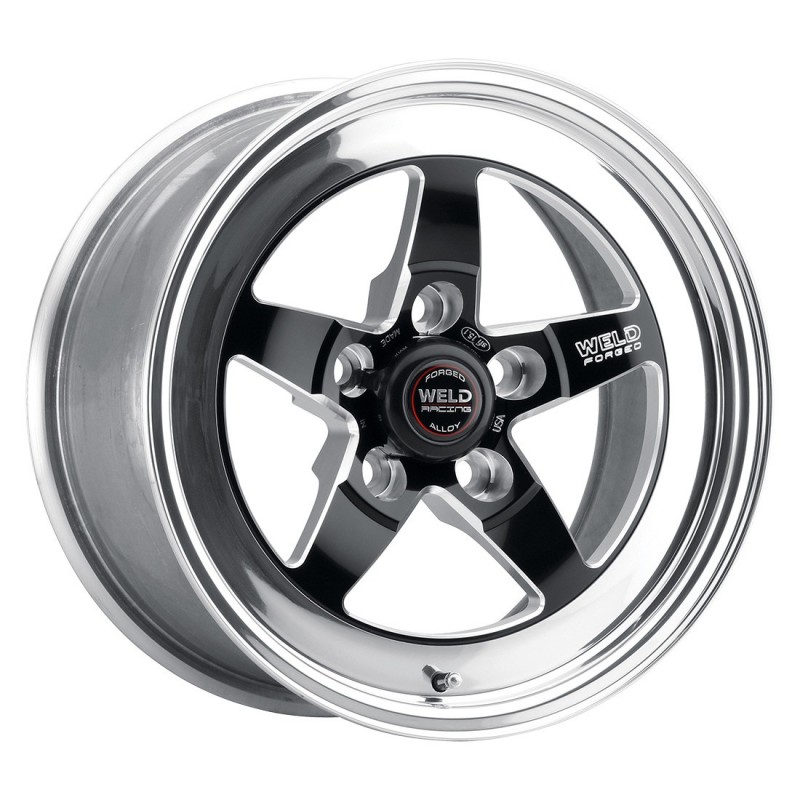 Weld Foxbody Mustang RT-S S71 Drag Wheel 15x9 Black Low Pad 5x4.5