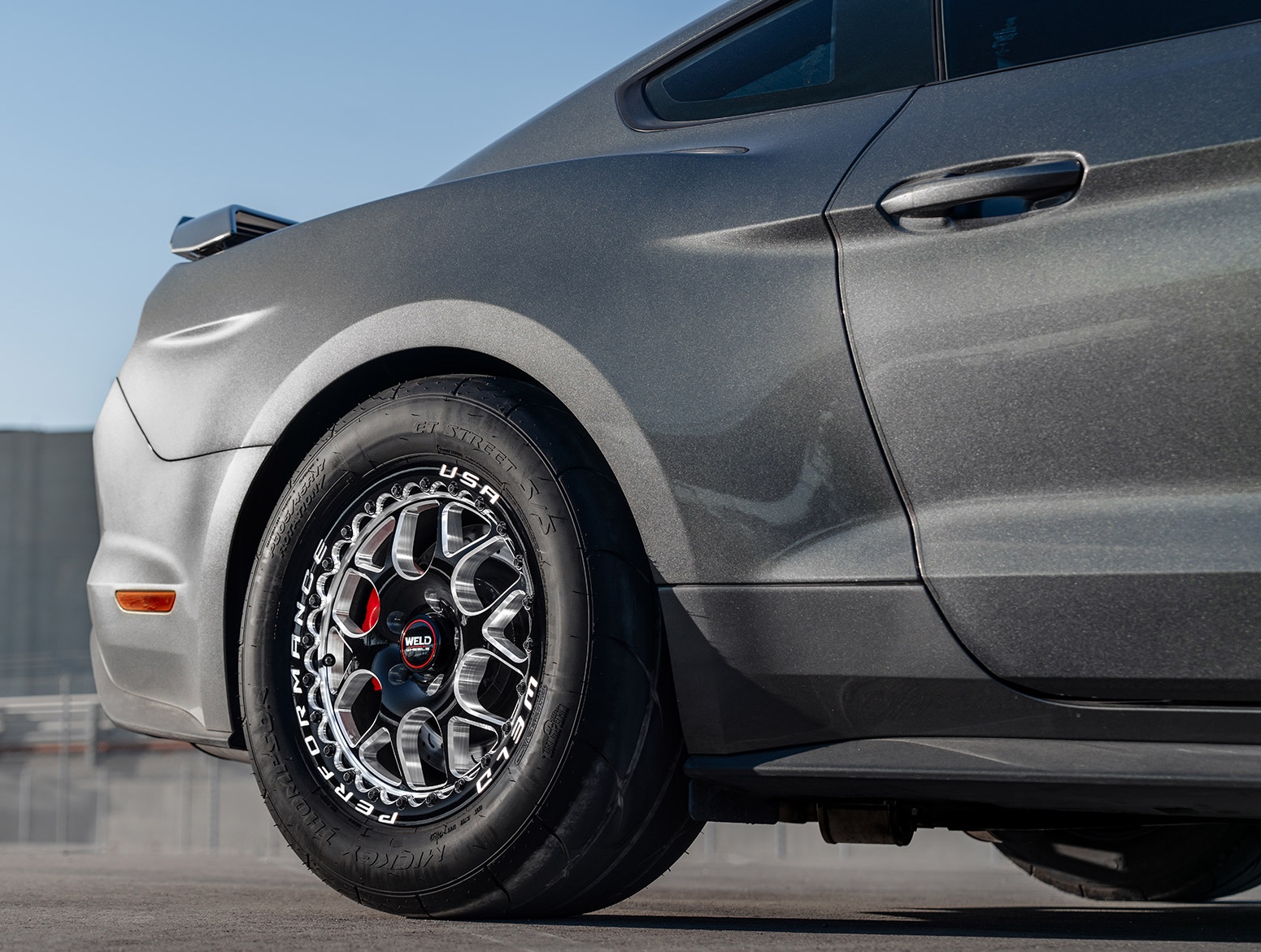 @Jc.s550's 2019 Mustang GT with WELD Solana Gloss Black Drag Wheels – In Stock at Drag Racing Wheels! 