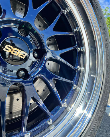 BBS LM 19x11 5x120 ET37 Navy Blue / Diamond Cut Lip Wheel -82mm