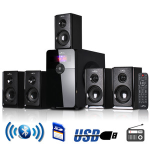 beFree Sound 5.1 Channel Surround Sound Bluetooth Speaker System in Black D970-BFS450