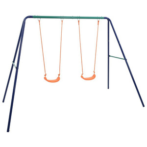 Swing Set Blue Steel Medium Durable Outdoor Swing Set A949-92318