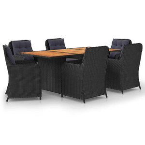 Dining Set Black Powder-coated steel Removable Covers A949-3059475