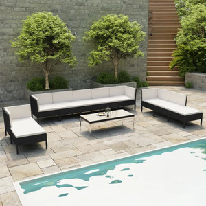 Garden Furniture Set Black, Cream White A949-3056974