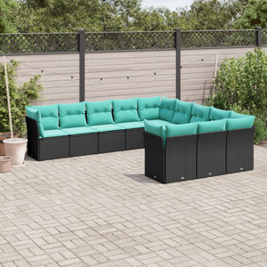 Patio Sofa Set Black, Blue A949-3218407