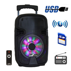 beFree Sound 8 Inch 400 Watts Bluetooth Portable Party Speaker with USB, SD Input and Reactive Ligh D970-BFS-3000
