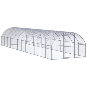 Chicken Coop Silver Galvanized steel Large Durable Chicken Coop A949-3095468