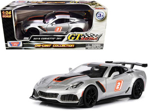 2019 Chevrolet Corvette ZR1 #2 Silver with Black and Orange Stripes "GT Racing" Series 1/24 Diecast F977-73785s