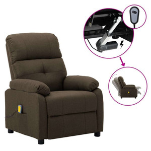 Massage Recliner Brown Fabric A949-3074094