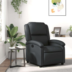 Recliner Chair Black Real Leather Standard Footrest A949-3205468