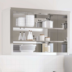 Kitchen Wall Cabinet with Shelves Stainless Steel A949-376447