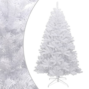Artificial Hinged Christmas Tree White PVC 82.7 in height A949-356775