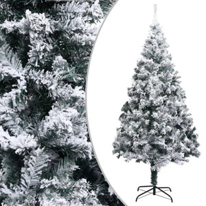 Artificial Christmas Tree Green with flocked white snow PVC and steel A949-320965