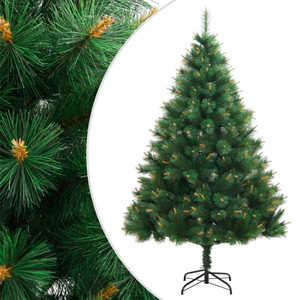 Artificial Hinged Christmas Tree Green and Yellow PVC, Metal A949-356752