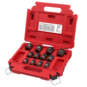 Milwaukee Tool 12PCSHOCKWAVE Impact Duty 1/2" Drive SAE Standard 6 Point Socket Set T398-MLW49-66-7010
