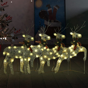  Christmas Reindeer Set of 4 Gold Mesh, Metal Medium A949-3154264