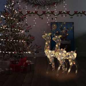  Reindeer Christmas Decoration Set of 2 Multicolor Acrylic 47.2in A949-3154351