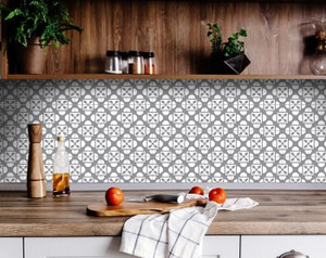 6" X 6" Light Gray And White Coli Peel And Stick Tiles N270-390695