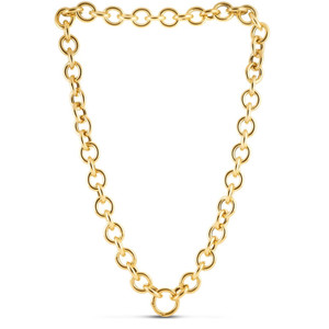 14k Yellow Gold Round Link Chain Necklace P150-77808-18