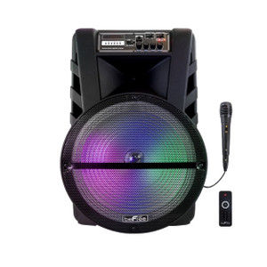 beFree Sound 15 Inch Bluetooth Portable Rechargeable Party Speaker with LED Lights D970-BFS-1519-RB