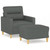 Sofa Chair With Footstool Dark grey A949-3201066