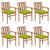 Stackable Patio Chairs with Cushions 6 pcs Solid Teak Wood A949-3073432