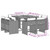 Patio Dining Set Set of 8 Grey Poly rattan 8-seat Collapsible A949-3277972