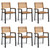Stackable Garden Chair Set of 6 Natural wood and black A949-3155426