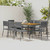 Outdoor Dining Set Gray PE rattan, Steel, Solid Acacia Wood Large A949-3120113