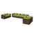 Garden Lounge Set Brown, Cushion Green A949-3102284