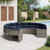 Patio Sofa Grey Poly Rattan Large Durable Outdoor Sofa Round A949-3318534