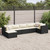 Patio Lounge Set Black with Cream White Cushions A949-3308224