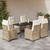 Garden Dining Set Beige Poly Rattan 7 Piece Set Durable A949-3213006