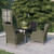 Garden Dining Set Brown PE Rattan, Powder-coated steel, Glass A949-3099650