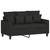 Sofa Set Black Fabric 100% Polyester, Metal, Plywood 3 Piece A949-3201636