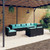 Garden Lounge Set Black, Water Blue A949-3102625