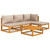 Garden Lounge Set Taupe Solid acacia wood, 100% polyester Medium A949-3155247