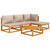 Garden Lounge Set Taupe Solid acacia wood, 100% polyester Medium A949-3155247