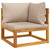 Garden Lounge Set Taupe Solid acacia wood, 100% polyester Medium A949-3155247