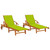 Sun Lounger Solid Acacia with Bright Green Cushion A949-3077341
