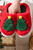 Fiery Red Christmas Tree Graphic Thick Sole Plush Slippers T543-8797494968562