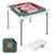 35 Inch 4 Player Game Card Folding Mahjong Table with Cup Holders-Green - Color: Green D681-UY10170GN