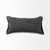 Dark Gray Fringed Lumbar Throw Pillow Cover N270-392301