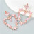 French Romance Style Big Heart Shaped Exaggerated Wholesale Jewelry Bold Dangle Earrings - Pink A392-fear7782