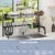 2 Tier Adjustable Over Sink Dish Drying Rack with 8 Hooks B593-KC53791