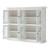 52" White Wood and Glass Two Level Storage Cabinet N270-397841