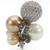0W296 - Rhodium + Ruthenium Brass Ring with Synthetic Pearl in Multi Color A874-0W296