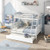 3-in-1 Twin Over Full Bunk Bed with Trundle and Ladder-White B593-HU10655+